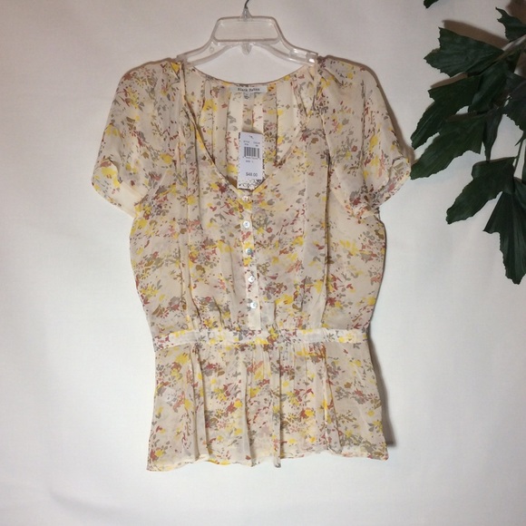 Black Rainn Tops - Black Rain sheer floral top
